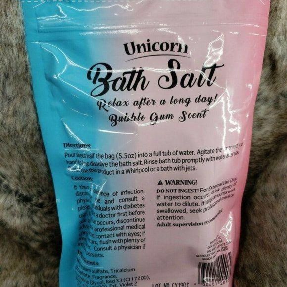 Unicorn Bath Salt Bubble Gum Scent --11.28oz Bubble Bath - Picture 6 of 7